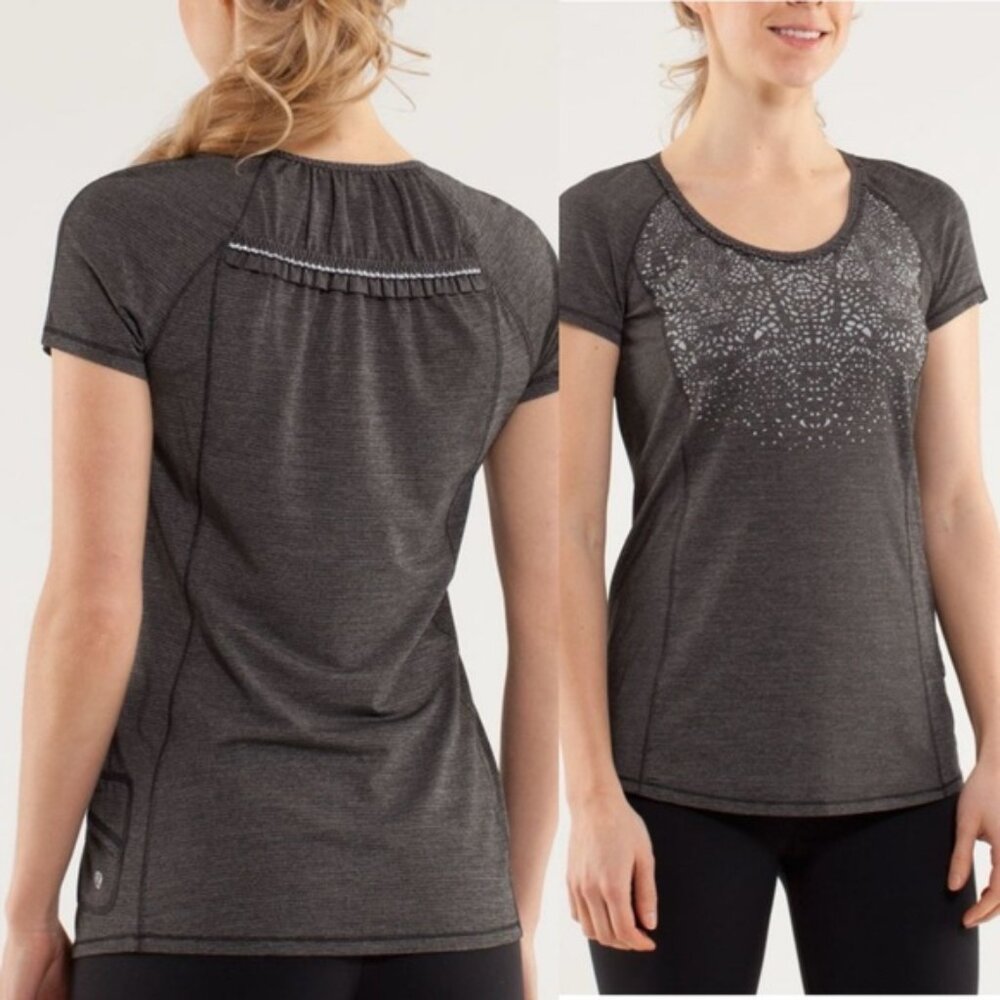 Lululemon  ^* Run: Wild Short Sleeve Tech T-shirt Gray Size 8 EUC